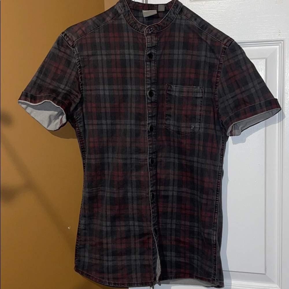 Flannel Denim Button Down shirt sleeve shirt